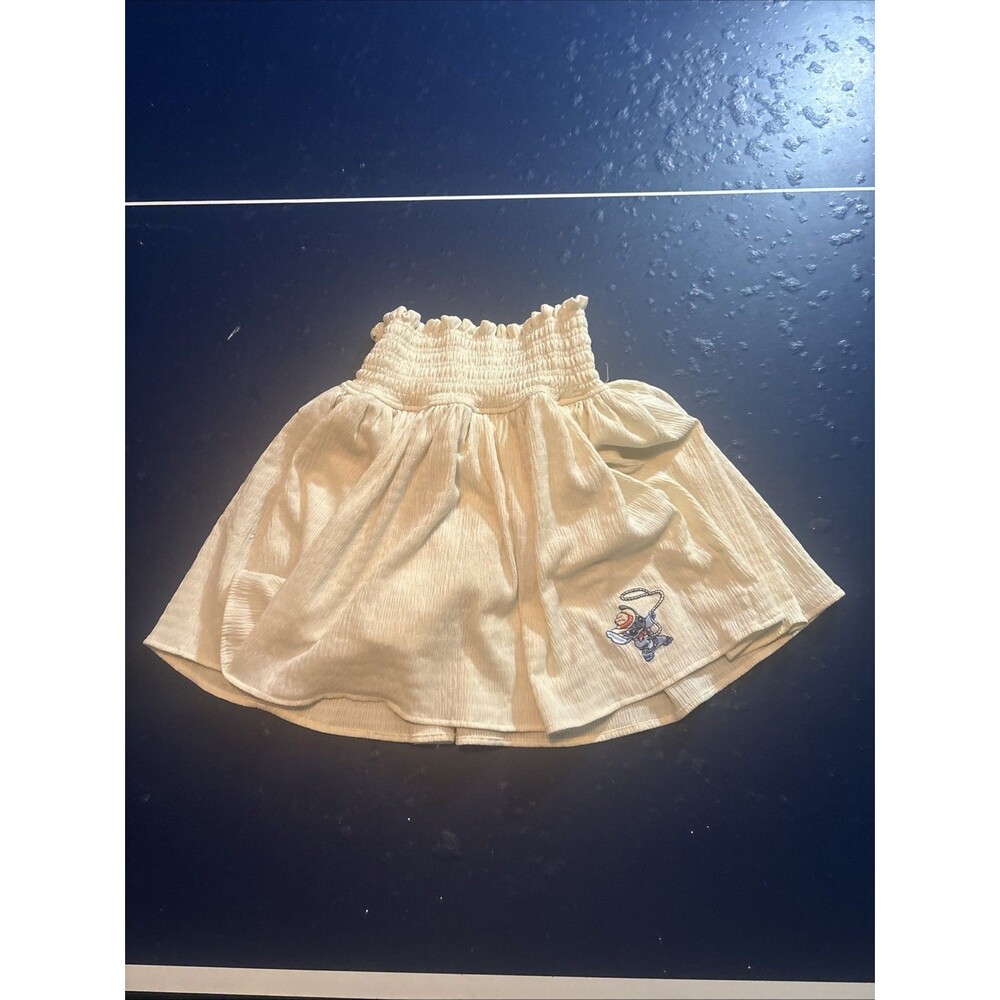 Disney Stitch Smocked Waist Skirt Skort Lined Cream Girls XL